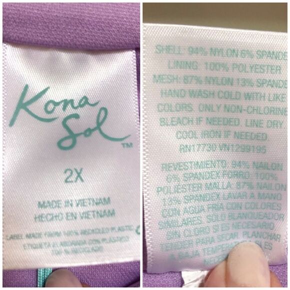 KONA SOL - NWT - L Sz 2X Terry-Textured High Waist, High Leg Bikini Bottoms - Picture 14 of 15